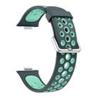 For Huawei Watch Fit4 Pro / Fit4 / Fit3 Round Holes Two Color Silicone Watch Band(Lake Green) - 3