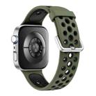 For Huawei Watch Fit4 Pro / Fit4 / Fit3 Round Holes Two Color Silicone Watch Band(Spruce Green) - 2