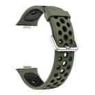 For Huawei Watch Fit4 Pro / Fit4 / Fit3 Round Holes Two Color Silicone Watch Band(Spruce Green) - 3