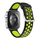 For Huawei Watch Fit4 Pro / Fit4 / Fit3 Round Holes Two Color Silicone Watch Band(Black Fluorescent Green) - 2