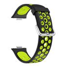 For Huawei Watch Fit4 Pro / Fit4 / Fit3 Round Holes Two Color Silicone Watch Band(Black Fluorescent Green) - 3
