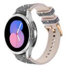 For Samsung Galaxy Watch 7 40 / 44mm Glitter Silicone Hybrid Leather Watch Band(Black Silver) - 1