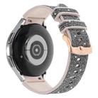 For Samsung Galaxy Watch 7 40 / 44mm Glitter Silicone Hybrid Leather Watch Band(Black Silver) - 2