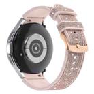 For Samsung Galaxy Watch 7 40 / 44mm Glitter Silicone Hybrid Leather Watch Band(Rose Gold) - 2