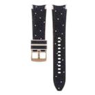 For Samsung Galaxy Watch 7 40 / 44mm Glitter Silicone Hybrid Leather Watch Band(Black Blue) - 3
