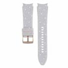 For Samsung Galaxy Watch 7 40 / 44mm Glitter Silicone Hybrid Leather Watch Band(Silver) - 3