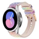 For Samsung Galaxy Watch 7 40 / 44mm Glitter Silicone Hybrid Leather Watch Band(Rainbow) - 1