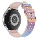 For Samsung Galaxy Watch 7 40 / 44mm Glitter Silicone Hybrid Leather Watch Band(Rainbow) - 2