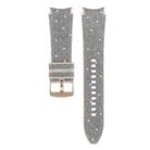 For Samsung Galaxy Watch 7 40 / 44mm Glitter Silicone Hybrid Leather Watch Band(Starlight Gray) - 3