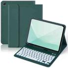 For Samsung Galaxy Tab A9+ Backlit Magnetic Keyboard PC Leather Tablet Case(Dark Night Green) - 1