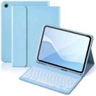 For Samsung Galaxy Tab A9+ Backlit Magnetic Keyboard PC Leather Tablet Case(Sky Blue) - 1