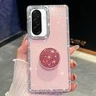 For Samsung Galaxy A26 5G Diamond Glitter Diamond Round Holder Phone Case(Light Pink) - 1
