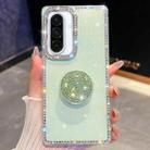 For Samsung Galaxy A36 5G Diamond Glitter Diamond Round Holder Phone Case(Light Green) - 1