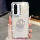 For Samsung Galaxy A36 5G Diamond Glitter Diamond Round Holder Phone Case(Transparent) - 1