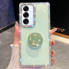 For Samsung Galaxy A16 5G Diamond Glitter Diamond Round Holder Phone Case(Light Green) - 1