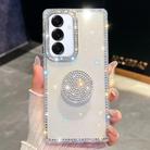 For Samsung Galaxy A16 5G Diamond Glitter Diamond Round Holder Phone Case(Transparent) - 1