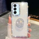 For Samsung Galaxy A15 5G Diamond Glitter Diamond Round Holder Phone Case(Transparent) - 1