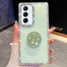 For Samsung Galaxy A55 5G Diamond Glitter Diamond Round Holder Phone Case(Light Green) - 1