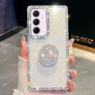 For Samsung Galaxy A35 5G Diamond Glitter Diamond Round Holder Phone Case(Transparent) - 1