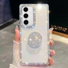 For Samsung Galaxy S24+ 5G Diamond Glitter Diamond Round Holder Phone Case(Transparent) - 1