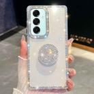 For Samsung Galaxy A17 5G Diamond Glitter Diamond Round Holder Phone Case(Transparent) - 1