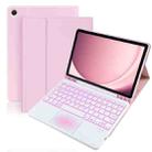 For Samsung Galaxy Tab S8 / S7 Touch Bluetooth Colorful Backlit Keyboard Case(Pink) - 1