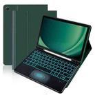 For Samsung Galaxy Tab S8 / S7 Touch Bluetooth Colorful Backlit Keyboard Case(Dark Green) - 1