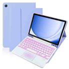For Samsung Galaxy Tab A8 2021 Touch Bluetooth Colorful Backlit Keyboard Case(Light Purple) - 1