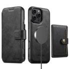For iPhone 12 Pro Max Suteni Q05S1 3-in-1 Detachable Wallet MagSafe Leather Phone Case(Black) - 2