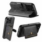 For iPhone 12 Pro Max Suteni Q05S1 3-in-1 Detachable Wallet MagSafe Leather Phone Case(Black) - 3