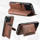 For iPhone 12 Pro Max Suteni Q05S1 3-in-1 Detachable Wallet MagSafe Leather Phone Case(Brown) - 3