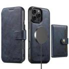 For iPhone 12 Pro Max Suteni Q05S1 3-in-1 Detachable Wallet MagSafe Leather Phone Case(Blue) - 2