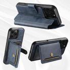 For iPhone 12 Pro Max Suteni Q05S1 3-in-1 Detachable Wallet MagSafe Leather Phone Case(Blue) - 3