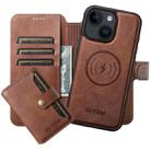 For iPhone 14 Suteni Q05S1 3-in-1 Detachable Wallet MagSafe Leather Phone Case(Brown) - 1