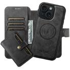 For iPhone 15 Plus Suteni Q05S1 3-in-1 Detachable Wallet MagSafe Leather Phone Case(Black) - 1