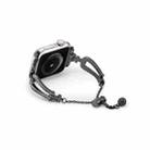 For Apple Watch 46mm / 49mm / 45mm / 44mm U-Shaped Diamond Bracelet Zinc Alloy Watch Band(Black) - 2