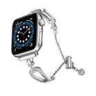 For Apple Watch 42mm / 41mm / 40mm / 38mm U-Shaped Diamond Bracelet Zinc Alloy Watch Band(Silver) - 1