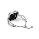 For Apple Watch 42mm / 41mm / 40mm / 38mm U-Shaped Diamond Bracelet Zinc Alloy Watch Band(Silver) - 2