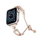 For Apple Watch 42mm / 41mm / 40mm / 38mm U-Shaped Diamond Bracelet Zinc Alloy Watch Band(Rose Gold) - 1