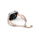 For Apple Watch 42mm / 41mm / 40mm / 38mm U-Shaped Diamond Bracelet Zinc Alloy Watch Band(Rose Gold) - 2