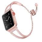 For Apple Watch 46mm / 49mm / 45mm / 44mm V-Shaped Diamond Zinc Alloy Watch Band(Pink) - 1