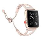 For Apple Watch 46mm / 49mm / 45mm / 44mm V-Shaped Diamond Zinc Alloy Watch Band(Champagne) - 2