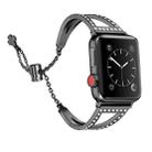 For Apple Watch 42mm / 41mm / 40mm / 38mm V-Shaped Diamond Zinc Alloy Watch Band(Black) - 2