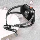 For Apple Watch 42mm / 41mm / 40mm / 38mm V-Shaped Diamond Zinc Alloy Watch Band(Black) - 3