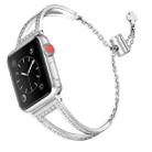 For Apple Watch 42mm / 41mm / 40mm / 38mm V-Shaped Diamond Zinc Alloy Watch Band(Silver) - 1