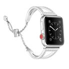 For Apple Watch 42mm / 41mm / 40mm / 38mm V-Shaped Diamond Zinc Alloy Watch Band(Silver) - 2