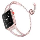 For Apple Watch 42mm / 41mm / 40mm / 38mm V-Shaped Diamond Zinc Alloy Watch Band(Rose Gold) - 1