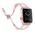 For Apple Watch 42mm / 41mm / 40mm / 38mm V-Shaped Diamond Zinc Alloy Watch Band(Rose Gold) - 2