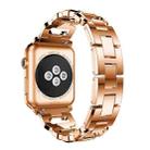 For Apple Watch 46mm / 49mm / 45mm / 44mm Square Diamond Zinc Alloy Watch Band(Rose Gold) - 1