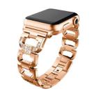 For Apple Watch 46mm / 49mm / 45mm / 44mm Square Diamond Zinc Alloy Watch Band(Rose Gold) - 2